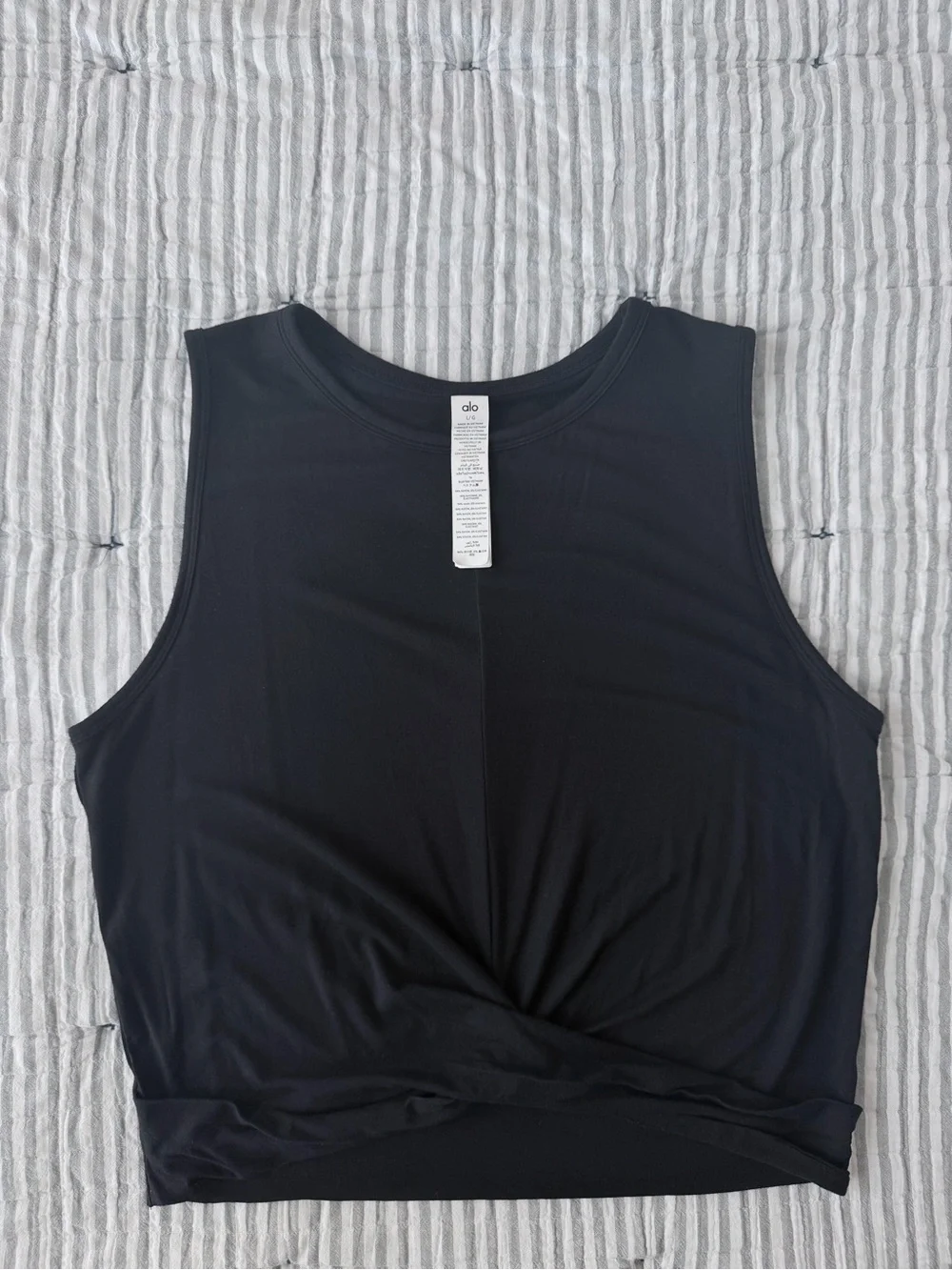 Alo Yoga Cover Tank – Black | Size Large